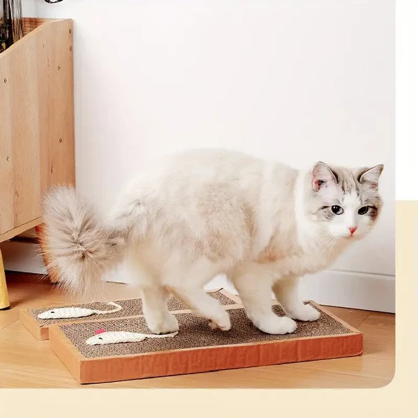Cat Scratching Board - Robust Scratching Mat With Play Motif